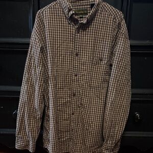 Timberland Men's Brown Checkered Button Down Shirt